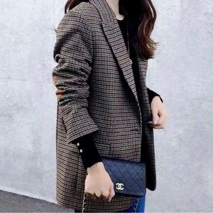 Zara Brown Plaid Blazer